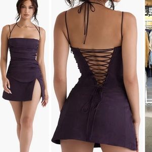 House of CB Melia Floral Jacquard Stretch Satin Minidress